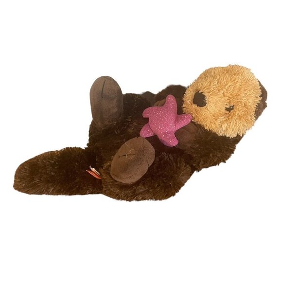 Wild Republic Otter with Pink Star Starfish Sea Otter Plush Stuffed Animal Toy - Picture 1 of 7